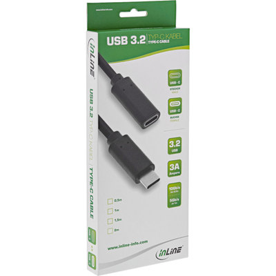 InLine® USB 3.2 Kabel, USB-C Verlängerung Stecker/Buchse, schwarz, 1m (Produktbild 11)