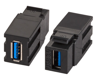 Keystone Einbauadapter USB3.2 Gen 1 ,A - -- A, schwarz, EB537V2 (Produktbild 1)