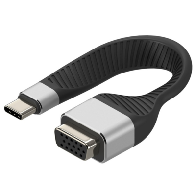 Techly USB-C Stecker auf VGA-Buchse -- kurz, flaches FPC Kabel, ICOC-USBC-VGA (Produktbild 1)