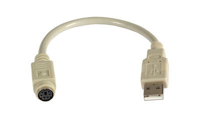 USB-A - Mini DIN (6polig), St.-Bu. -- 0,2m, beige, K5307.020 (Produktbild 1)
