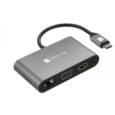 USB 3.1 Typ-C Docking Station auf 2x -- USB3.0, HDMI, VGA, RJ45, USB Typ-C, SD, IADAP-USB31-DOCK3 (Produktbild 1)