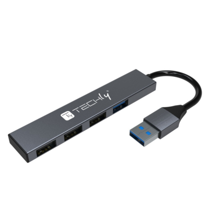 Techly USB-A 3.2 Hub 4x USB-A Slim -- , IUSB32-HUB4A-3U2SL (Produktbild 1)