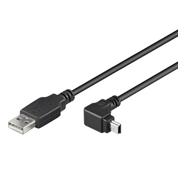 USB 2.0 Anschlusskabel Stecker Typ A - -- Stecker Mini B 90° gewinkelt, 1,8 m, ICOC-MUSB-AA-018ANG (Produktbild 1)