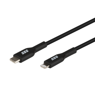 USB 2.0 Kabel Typ-C St. - Lightning St. -- MFI zert., schwarz, 1m, EBUSBC-LM.1 (Produktbild 1)