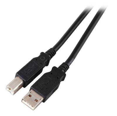 USB2.0 Anschlusskabel A-B, St.-St. -- 0,5m, schwarz, Classic