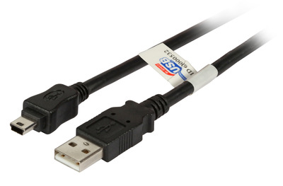 USB2.0 Anschlusskabel A-Mini B (5polig) -- St.-St., 0,5m, schwarz, Premium, K5251SW.0,5 (Produktbild 1)