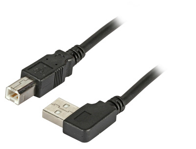 USB2.0 Anschlusskabel A (gewinkelt) - B -- St.-St., 1,0m, schwarz, Classic, K5245SW.1V2 (Produktbild 1)
