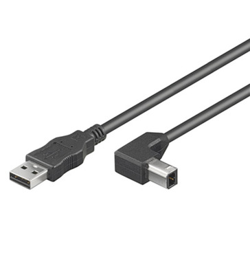 USB2.0 Anschlusskabel Stecker Typ A - -- Stecker Typ B 90° gewinkelt, 1,0 m, ICOC-U-AB-10-ANG (Produktbild 1)