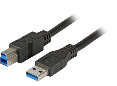 USB3.0 Anschlusskabel A-B, St.-St. -- 1,8m, schwarz, Premium