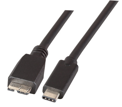USB3.1 Anschlusskabel Micro-B-C -- St.-St., 1,0m, schwarz, Premium, K5284SW.1 (Produktbild 1)