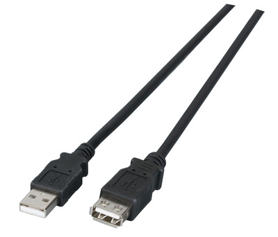 USB2.0 Verlängerungskabel A-A, St.-Bu. -- 1,8m, schwarz, LSZH, K5205.1,8 (Produktbild 1)