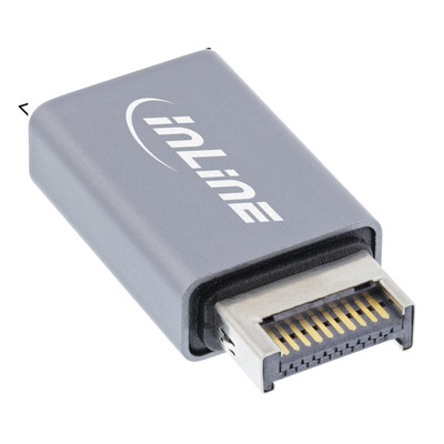 InLine® USB 3.2 Adapter, intern USB-E Frontpanel Stecker zu USB-A Buchse (Produktbild 2)
