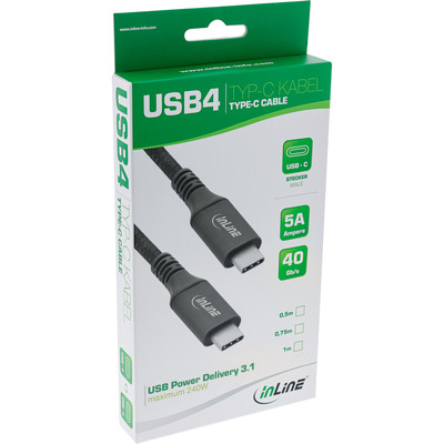 InLine® USB4 Kabel, USB-C Stecker/Stecker, 8K60Hz, schwarz, 0,5m (Produktbild 11)