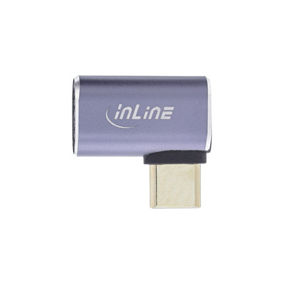 InLine USB4 Adapter, USB Typ-C Stecker/Buchse rechts/links gewinkelt, Aluminium, grau (Produktbild 3)