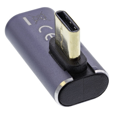 InLine® USB4 Adapter, USB-C Stecker/Buchse vertikal rechts/links gewinkelt, Aluminium, grau  (Produktbild 5)