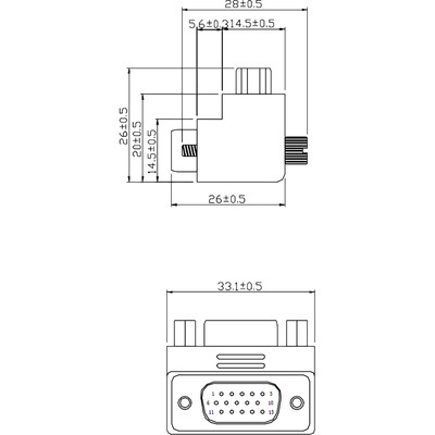 InLine® VGA Adapter 90° Winkel 15pol Stecker/Buchse (Produktbild 3)