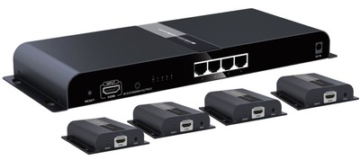 HDBitT HDMI Extender/Splitter mit IR -- ,4-Port, 120m, IDATA-EXTIP-314V4 (Produktbild 1)