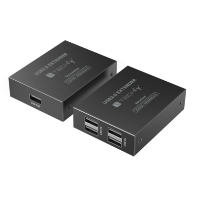 Techly 4-port High-Speed USB 2.0 Extender  -- bis zu 150m mit einem Cat.6 Kabel, IUSB-EXTEND1504P (Produktbild 1)