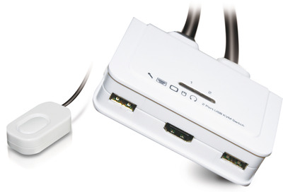 2-Port KVM HDMI-USB-Audio mit -- Kabelsätzen 2x 0,9m, EB979 (Produktbild 1)