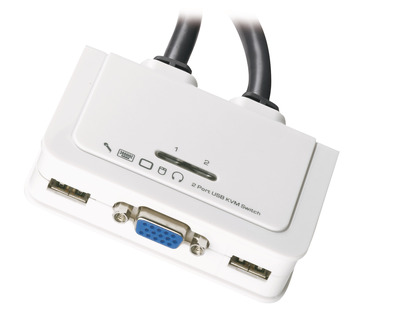 2-Port KVM VGA-USB-Audio mit Kabelsätzen -- 2x0,9 m, EB977 (Produktbild 1)