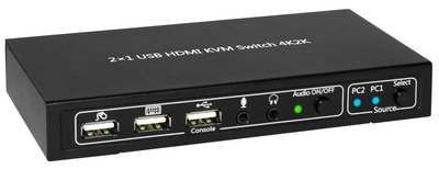 KVM Switch USB, HDMI, 4K, 2 Wege -- , IDATA-KVM-HDMI2U (Produktbild 1)