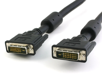 DVI-D Dual-Link Anschlusskabel -- Stecker/Stecker mit Ferrit, schwarz, 2 m, ICOC-DVI-8100F (Produktbild 1)