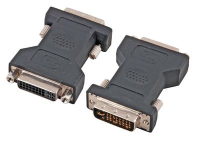 DVI-VGA Adapter, 2x DVI-I 24+5, St.-Bu. -- schwarz, EB465 (Produktbild 1)