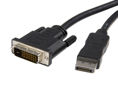 DisplayPort 1.1 auf DVI Anschlusskabel -- schwarz, 2 m, ICOC-DSP-C-020 (Produktbild 1)