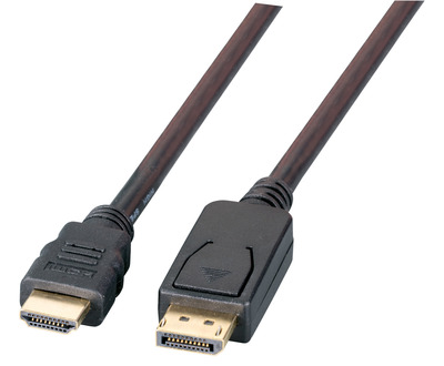 DisplayPort/HDMI Kabel 4K60Hz,A-A St-St -- 1m, schwarz, K5561HQSW.1 (Produktbild 1)