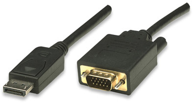 DisplayPort auf VGA Konverterkabel -- schwarz, 1,8 m, ICOC-DSP-V-018 (Produktbild 1)