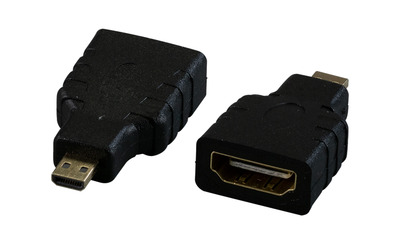 HDMI Adapter, HDMI -A auf HDMI-D -- Micro, Bu.-St., schwarz, EB480V2 (Produktbild 1)