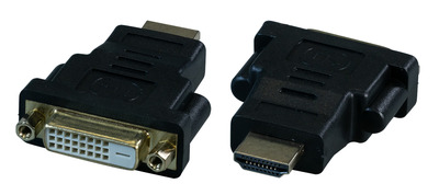 HDMI-DVI Adapter, HDMI-A auf DVI-D -- 24+1, St.-Bu., schwarz, EB470V2 (Produktbild 1)