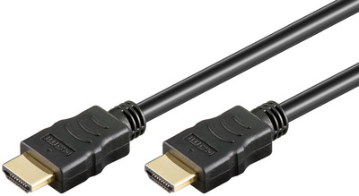 HDMI Kabel High Speed mit Ethernet -- schwarz, 0,5 m, ICOC-HDMI-4-005 (Produktbild 1)