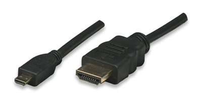 HDMI Kabel High Speed mit Ethernet und -- Micro D, schwarz, 3 m, ICOC-HDMI-4-AD3 (Produktbild 1)