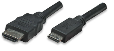 HDMI Kabel High Speed mit Ethernet und -- Mini HDMI Schwarz 1,8 m, ICOC-HDMI-B-015 (Produktbild 1)