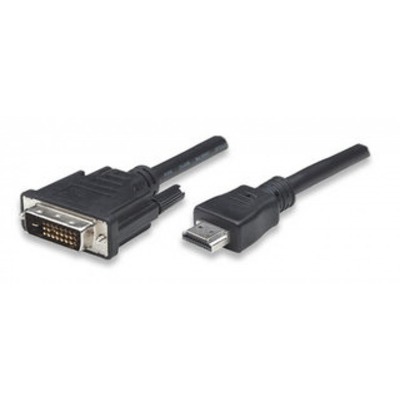 HDMI zu DVI-D Anschlusskabel, schwarz -- 1,8 m, ICOC-HDMI-D-018 (Produktbild 1)
