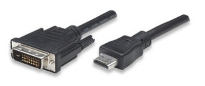 HDMI zu DVI-D Anschlusskabel, schwarz -- 1 m, ICOC-HDMI-D-010 (Produktbild 1)