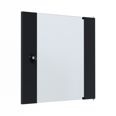 Glastür für X-Rack Wandgehäuse -- 12HE schwarz RAL9005 3/3, WGX-TUR12TS.G (Produktbild 1)