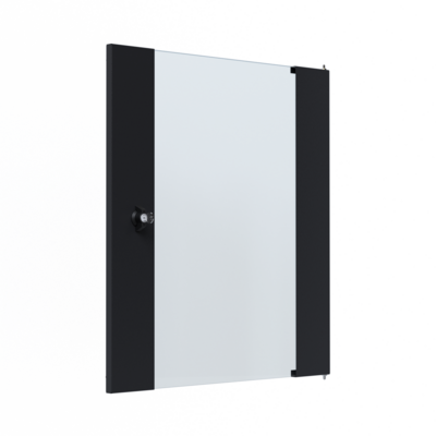 Glastür für X-Rack Wandgehäuse -- 15HE schwarz RAL9005 3/3, WGX-TUR15TS.G (Produktbild 1)