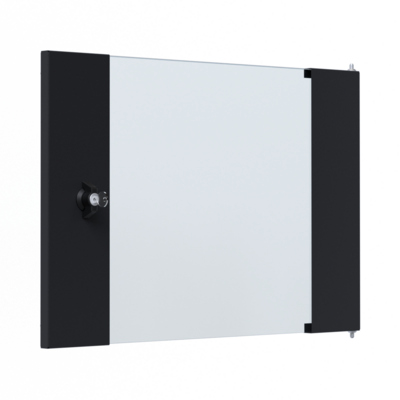 Glastür für X-Rack Wandgehäuse -- 9HE schwarz RAL9005 3/3, WGX-TUR09TS.G (Produktbild 1)
