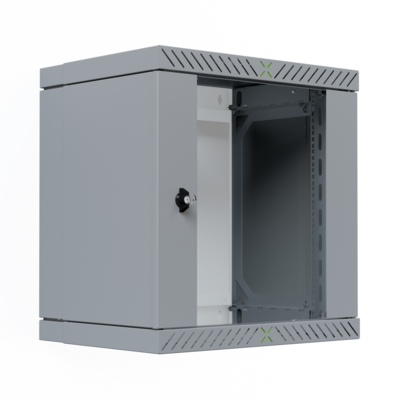 Wandgehäuse X-Rack mit Glastür 400-600mm -- 12HE grau RAL7035, WGX-1206GR.G1 (Produktbild 1)