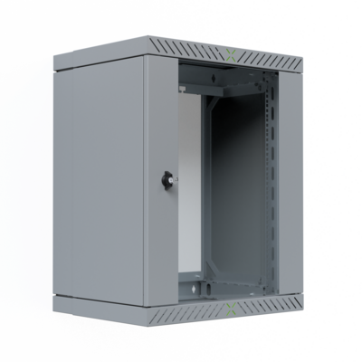 Wandgehäuse X-Rack mit Glastür 400-600mm -- 15HE grau RAL7035, WGX-1506GR.G1 (Produktbild 1)