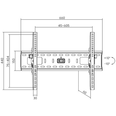 InLine® Wandhalterung, für TFT/LCD/LED/Plasma, 81-178cm (32-70), max. 75kg (Produktbild 2)