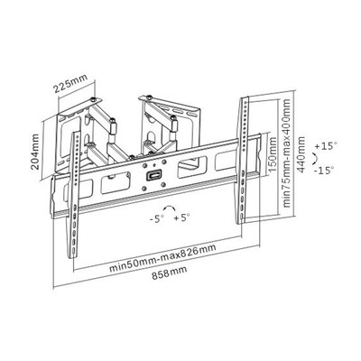 InLine® Eck-Wandhalterung, für LED/LCD/Plasma, 94-160cm (37-63), bis 60kg (Produktbild 2)