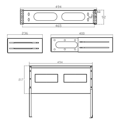 InLine® 19 Rack zur Wandmontage, 2HE, 24-40cm Tiefe, mit Abdeckung, schwarz  (Produktbild 5)