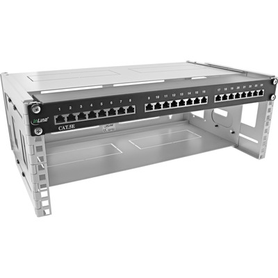 InLine® 19 Rack zur Wandmontage, 4HE, 24-40cm Tiefe, mit Abdeckung, grau (Produktbild 2)