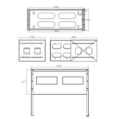 InLine® 19 Rack zur Wandmontage, 4HE, 24-40cm Tiefe, mit Abdeckung, grau  (Produktbild 5)