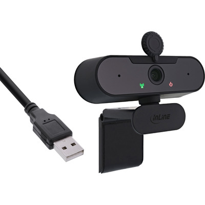 InLine® Webcam FullHD 1920x1080/30Hz mit Autofokus, USB-A Anschlusskabel (Produktbild 2)