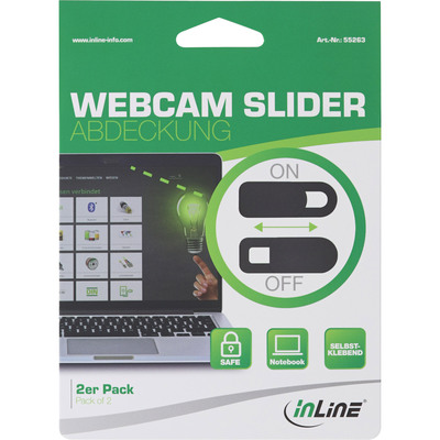 InLine® Webcam Slider Abdeckung, schwarz, 2er Pack (Produktbild 2)