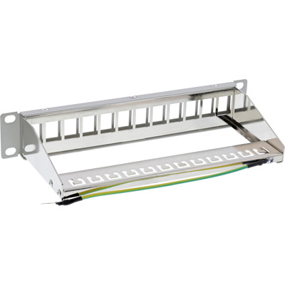 InLine® 10 Patchpanel Leerblech 12x, für Keystone Module, 1HE, RAL7035 grau (Produktbild 2)